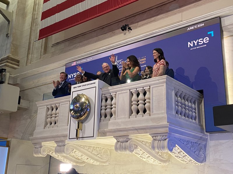 Cardinal Dolan Rings NYSE Opening Bell on Behalf of Catholic Charities