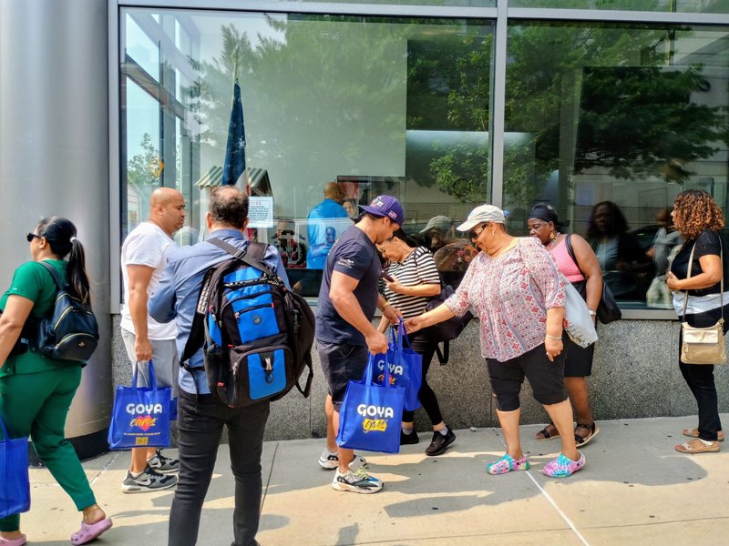 In Manhattan, Hundreds Receive Donated Food During Catholic Charities Distribution