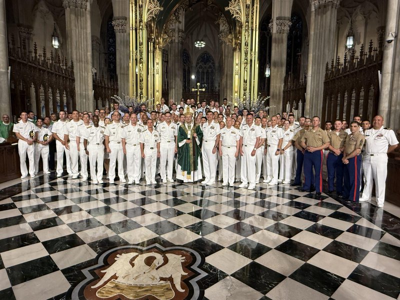 Navy, Marines Join Archbishop Hicks for Mass During Independence Day Weekend
