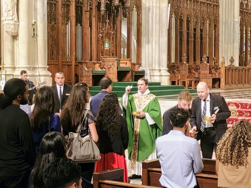 NYU Catholic Center Priest Leads Young Adult Mass at St. Patrick's Cathedral