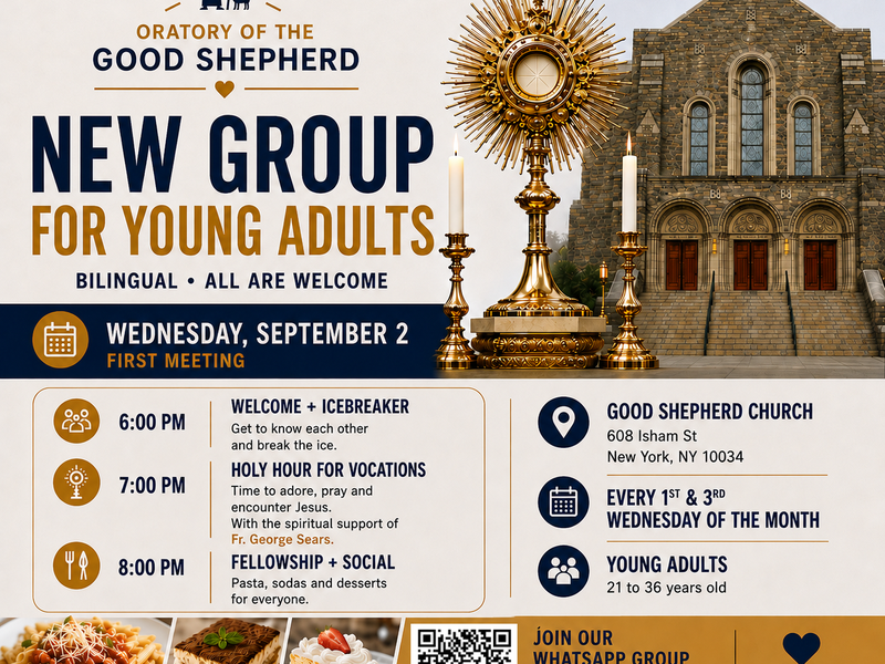Oratory of the Good Shepherd – Young Adult Ministry First Meeting