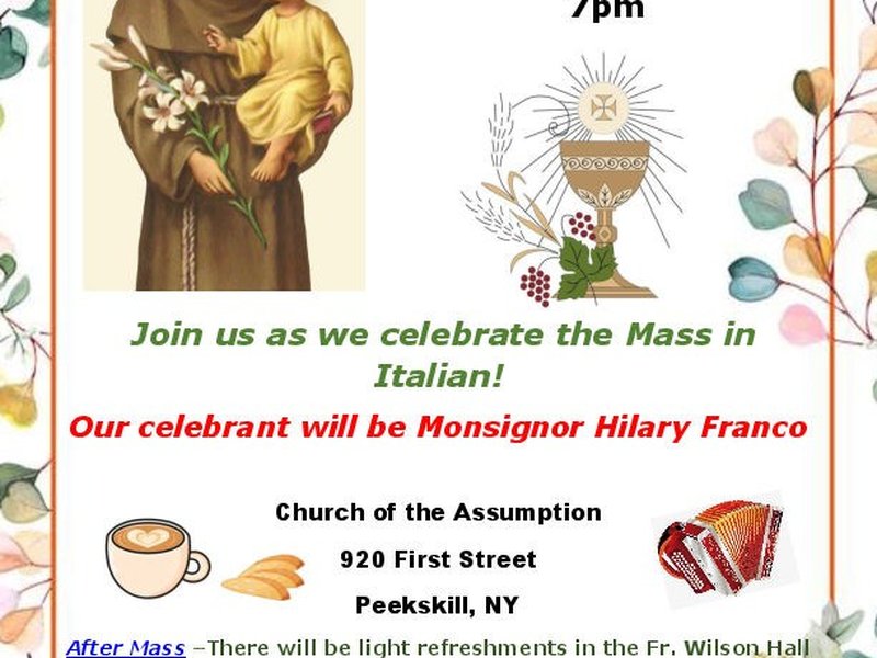 Italian Mass in Honor of St. Anthony of Padua
