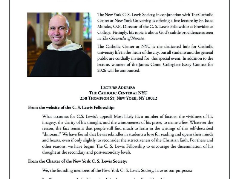 The Subtlety of Narnian Providence" – The New York C.S. Lewis Society