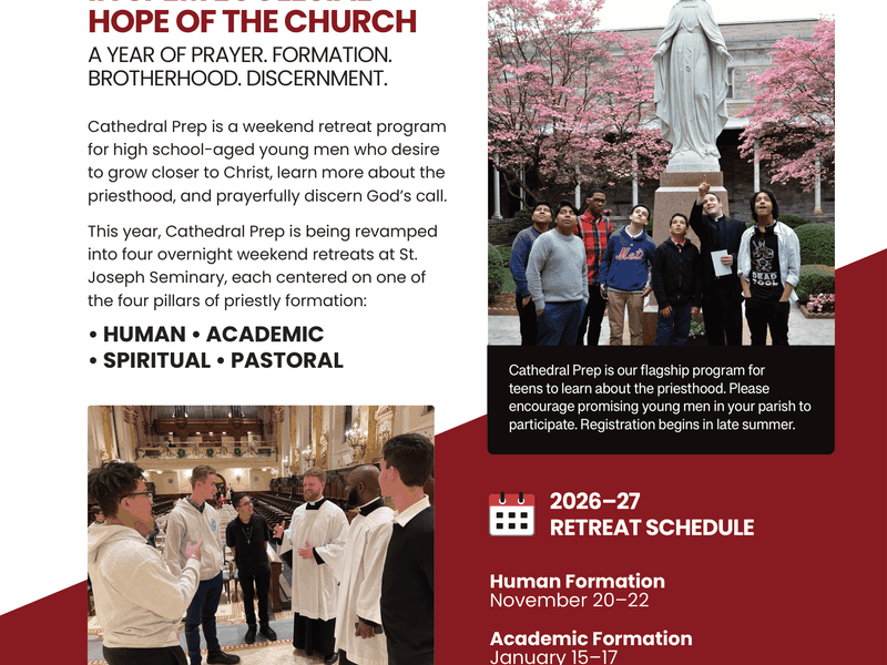 Teens Exploring Priesthood Cathedral Prep 2026–27 | Human Formation