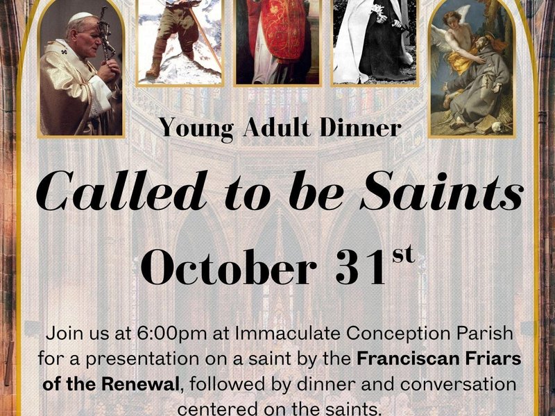 Young Adult Dinner Called to be Saints