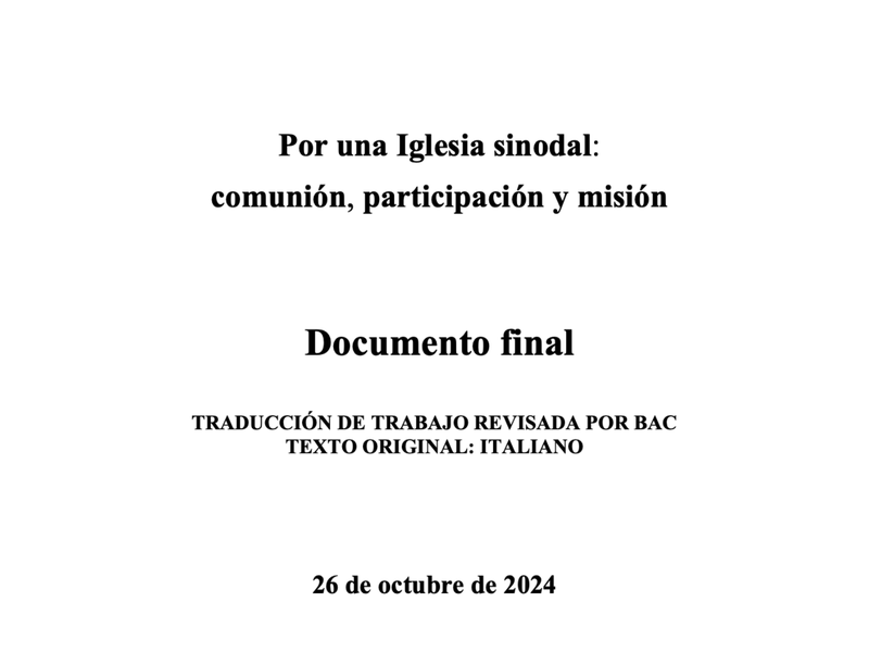 Sínodo sobre la sinodalidad pública documento final