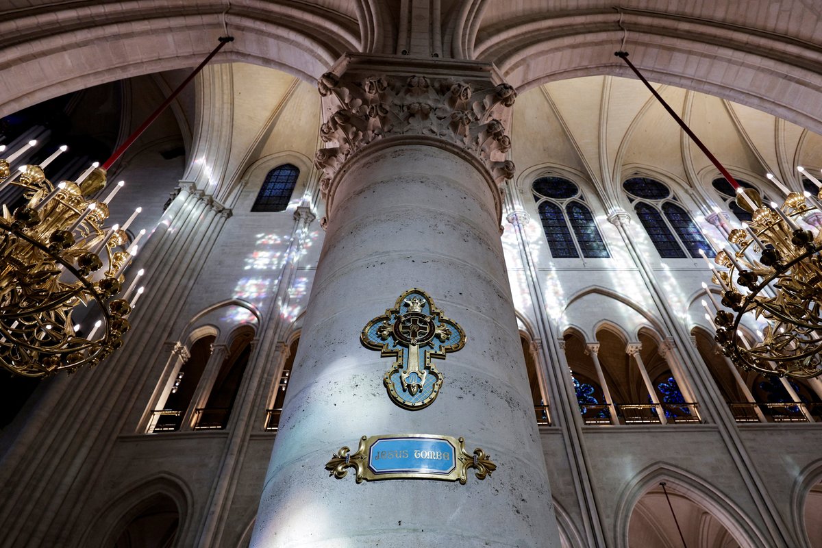 Notre Dame shines bright as French president visits before reopening ...