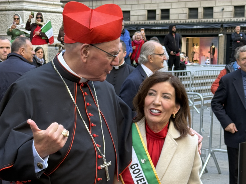 Cardinal Timothy Dolan Celebrates Columbus Day Mass, Greets Parade Participants