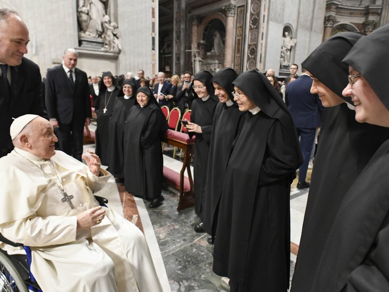 Pope Francis Greets Benedictine Nuns Moving into Vatican Monastery