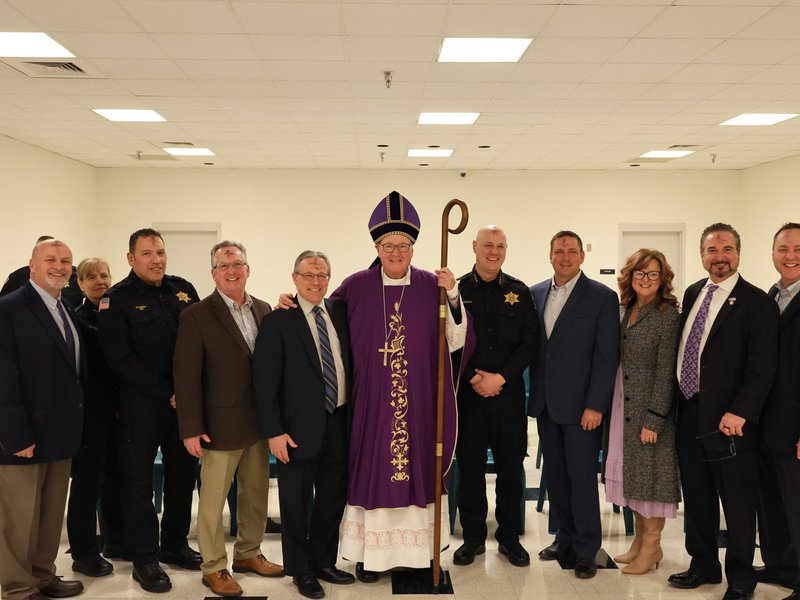 Cardinal Dolan Visits Orange County Correctional Facility To Bless Incarcerated for Ash Wednesday
