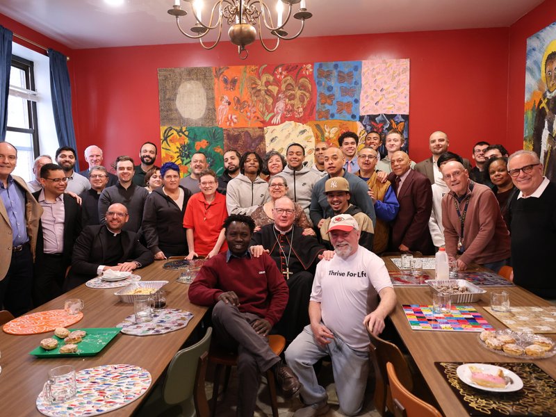 Cardinal Dolan Visits Thrive for Life’s Ignacio House for Holy Week