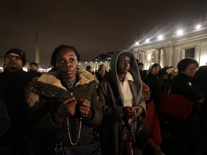 Faithful Unite in St. Peter's Square Praying for Pope's Health