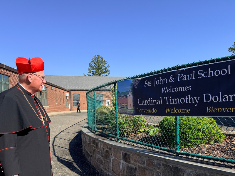 Cardinal Dolan Visits Larchmont Catholic School, Celebrates Students and New Scholarship in His Honor