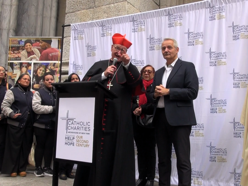 Cardinal Dolan Blesses Thanksgiving Food for Families in Need
