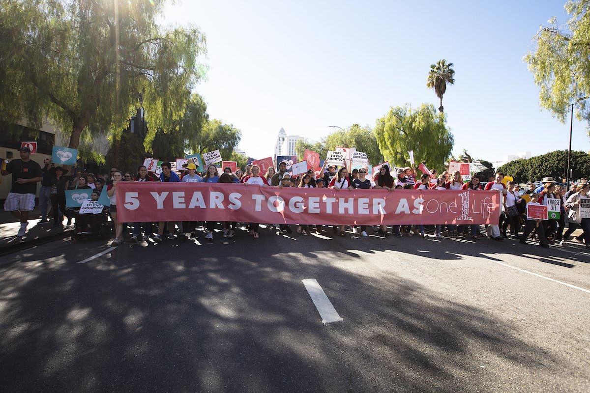 The fifth annual OneLife LA on January 19 drew more than 15,000 people, who walked in support of ‘the great cause of our times’ – the celebration of life from conception to natural death. VICTOR ALEMÁN/ANGELUS NEWS