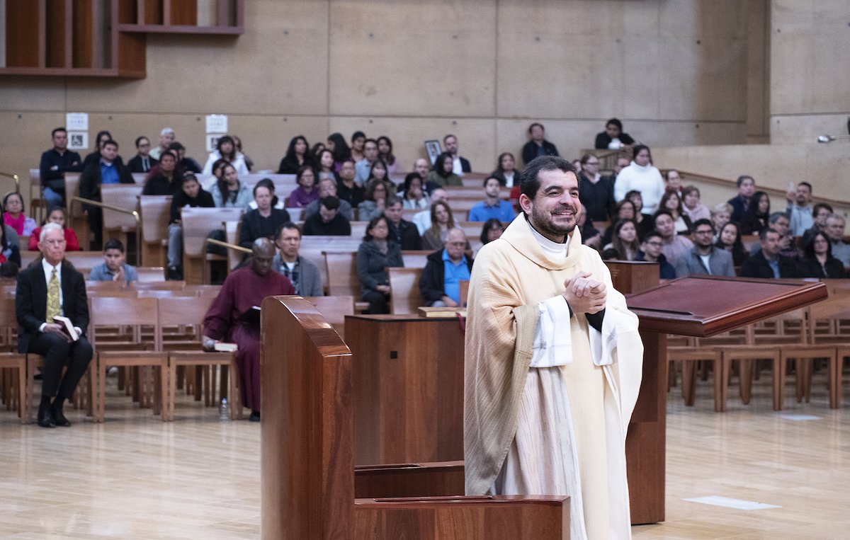 World Youth Day pilgrims from across the Archdiocese of Los Angeles receive a special blessing from Archbishop José H. Gomez during a Mass on Sunday, January 13, 2019 at the Cathedral of Our Lady of the Angels in preparation for the event in Panama with Pope Francis Jan. 22-27. VICTOR ALEMÁN/ANGELUS NEWS