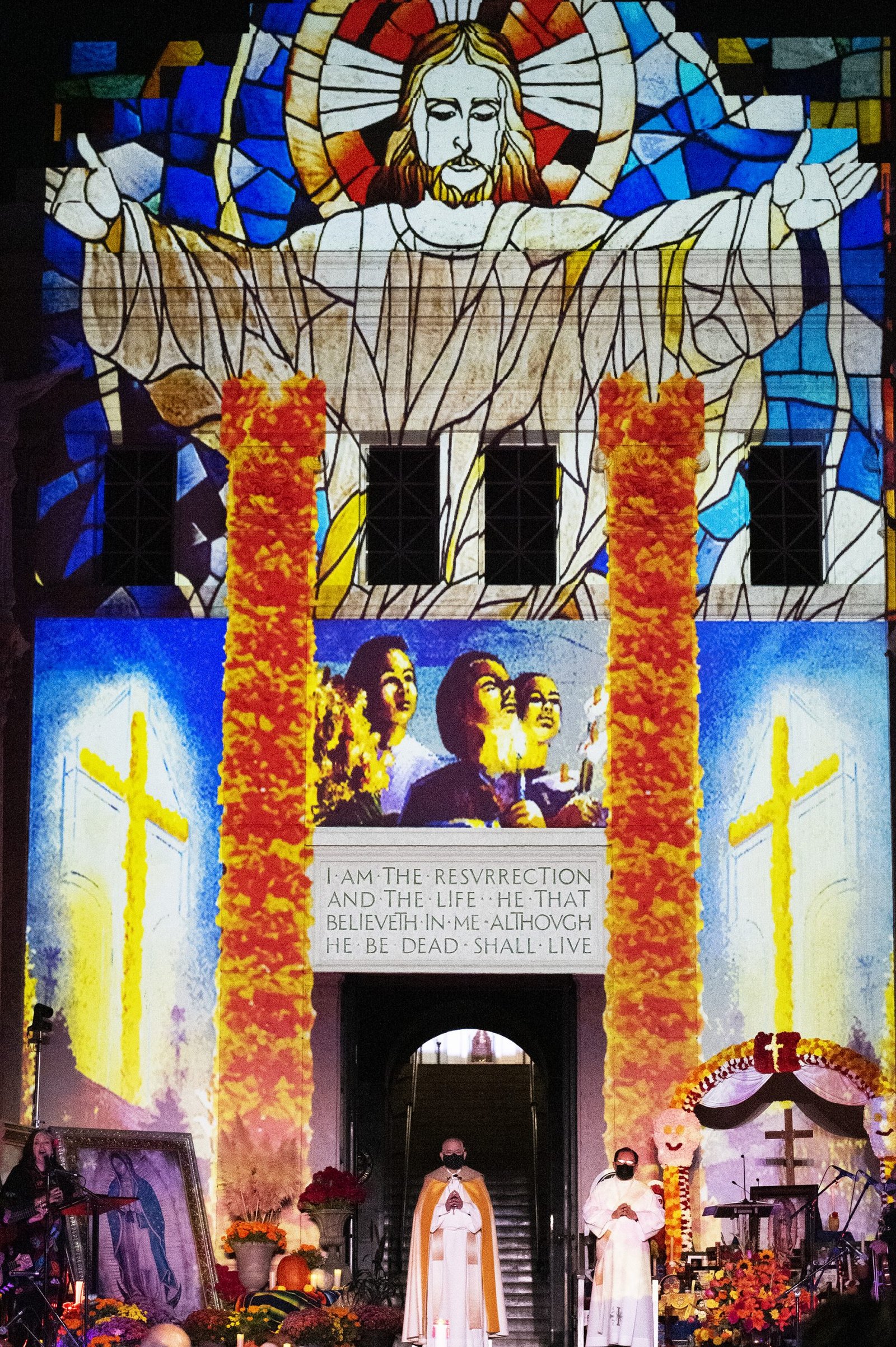 Traditional Day of the Dead/All Souls’ Day images were projected on the exterior walls of the Mausoleum, and remained open to the public from Nov. 2-3. (Victor Alemán)