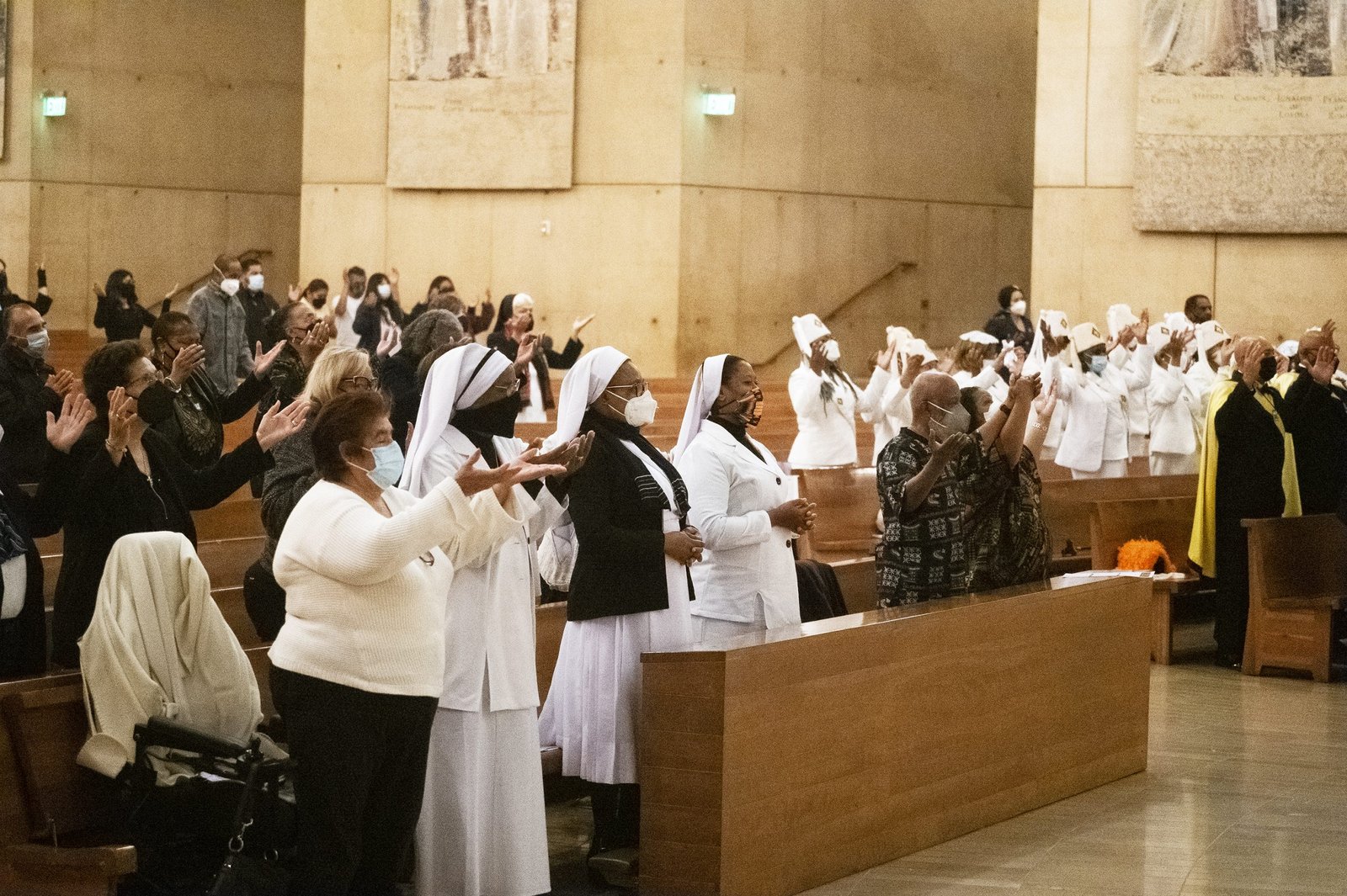 African American sisters and religious members gathered for the Black History Mass Feb. 19. (Victor Alemán)