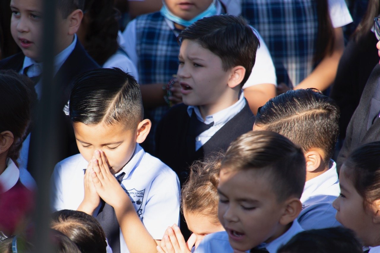 Students at St. Joseph School in La Puente