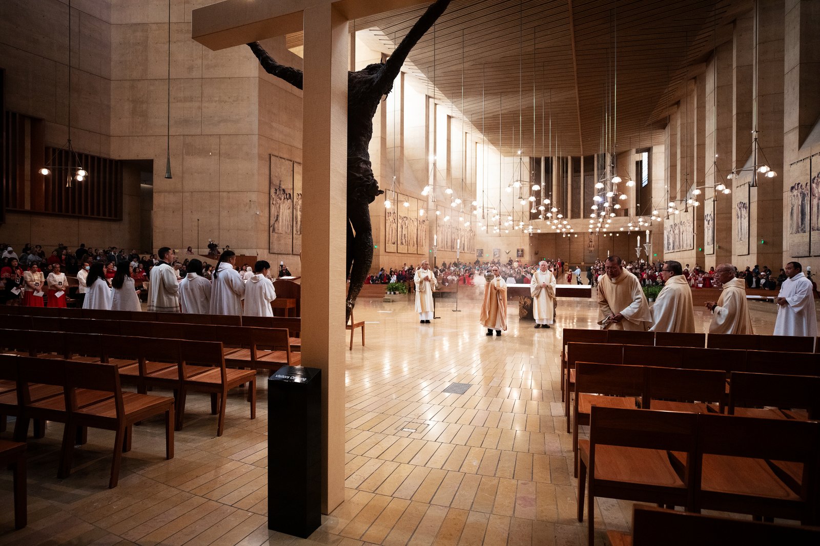 Los Angeles Auxiliary Bishop Brian Nunes presided over the Feast of Santo Niño Mass at the Cathedral of Our Lady of the Angels on Jan. 21. (Victor Alemán)