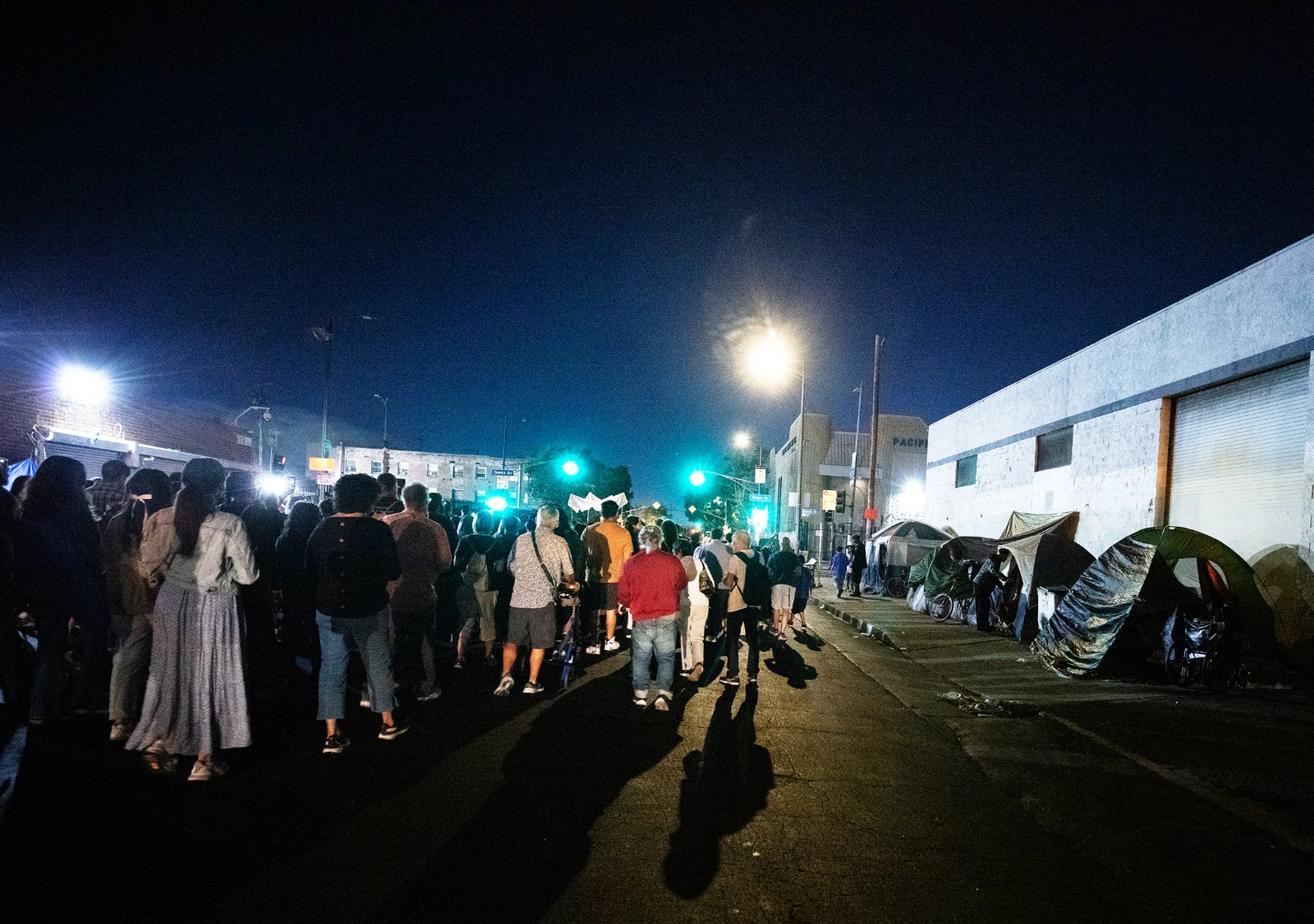 More than 300 priests, seminarians, and lay Catholics joined the archdiocese's Office of Vocations and the Friars and Sisters of the Poor of Jesus Christ LA for a Eucharistic Procession through downtown LA’s Skid Row on Saturday, July 27. (Victor Alemán)