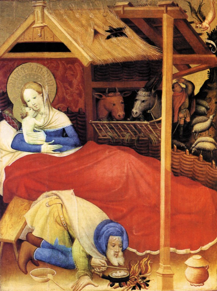 “Natividad”, de Conrad von Soest (1360-), alemán. (Wikimedia Commons)