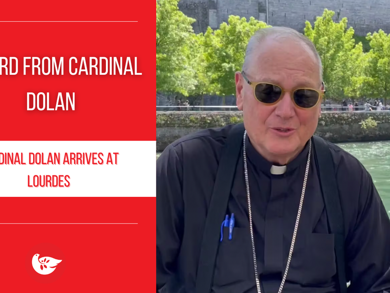 Cardinal Dolan Arrives at Lourdes