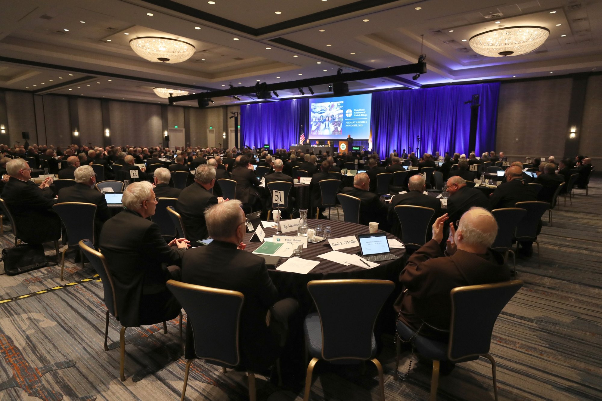 Prelates attend a Nov. 11, 2025, session of the fall general assembly of the U.S. Conference of Catholic Bishops in Baltimore. (OSV News photo/Bob Roller)