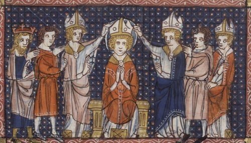 La ordenación de san Hilario (manuscrito del siglo XIV)/ (foto Museo de Arte Sacro)