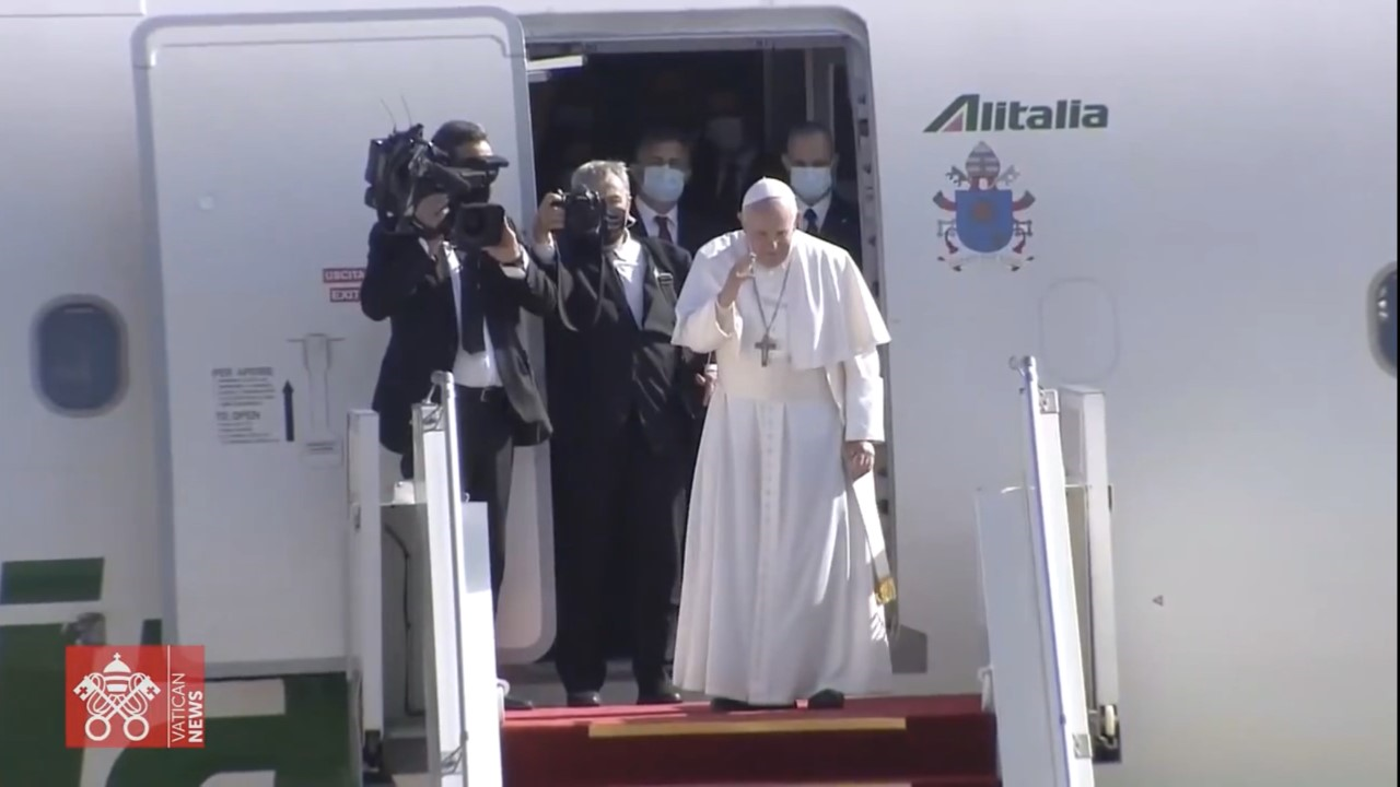 Papa Francisco apunto de emprender su viaje de regreso a Roma (captura de pantalla Vatican News)