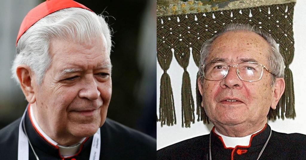 El cardenal venezolano Jorge Urosa Savino, de 79 años (izquierda), y el cardenal José Freire Falcão, de 95 años (derecha), murieron por complicaciones de COVID-19 con pocos días de diferencia. (Fotos: Catholic News Service/Wikimedia)
