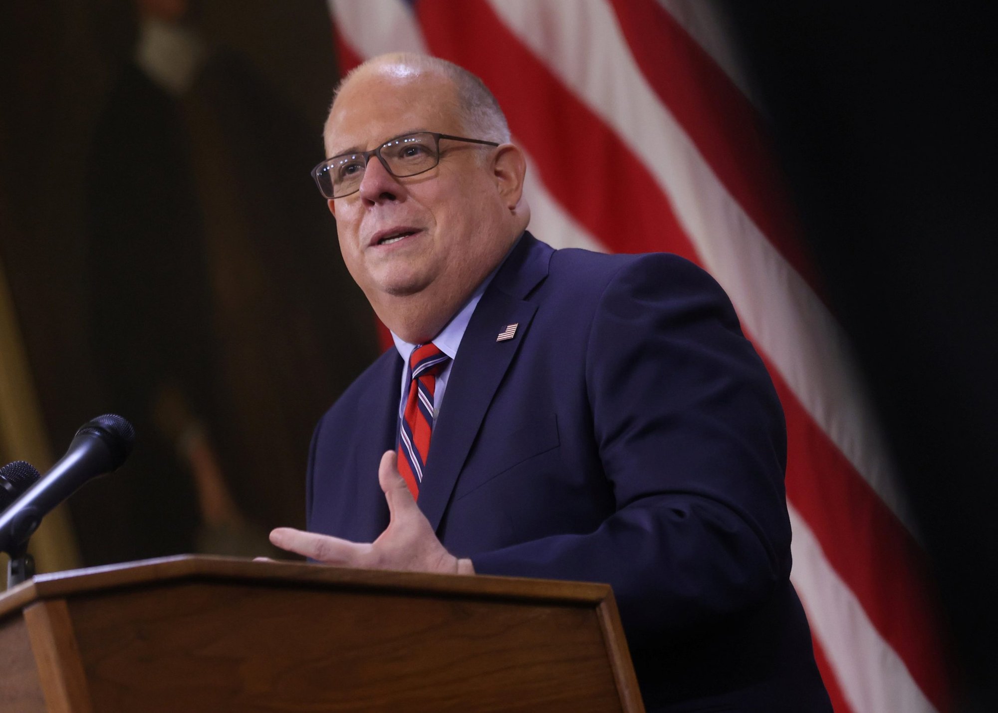 El gobernador republicano Larry Hogan de Maryland aparece en esta foto de archivo tomada en Annapolis el 22 de julio de 2020. (Foto CNS/Jonathan Ernst, Reuters)