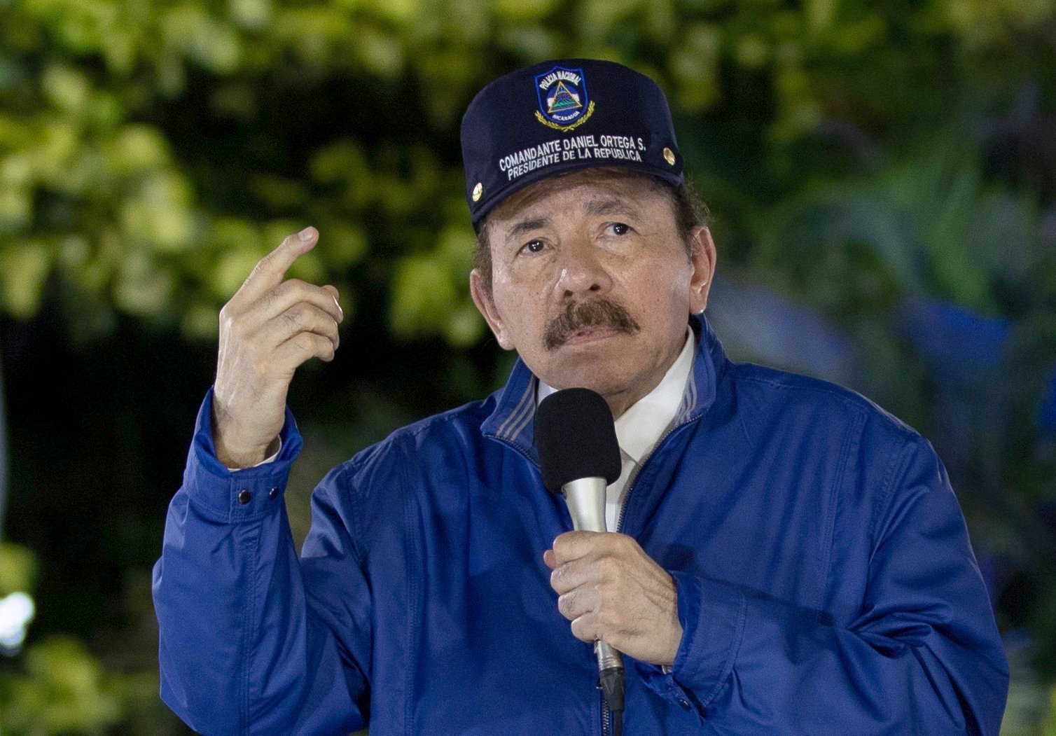 El presidente nicaragüense Daniel Ortega aparece en una foto de septiembre de 2020 en Managua. (CNS photo/Cesar Perez, Nicaraguan Presidency handout via Reuters)