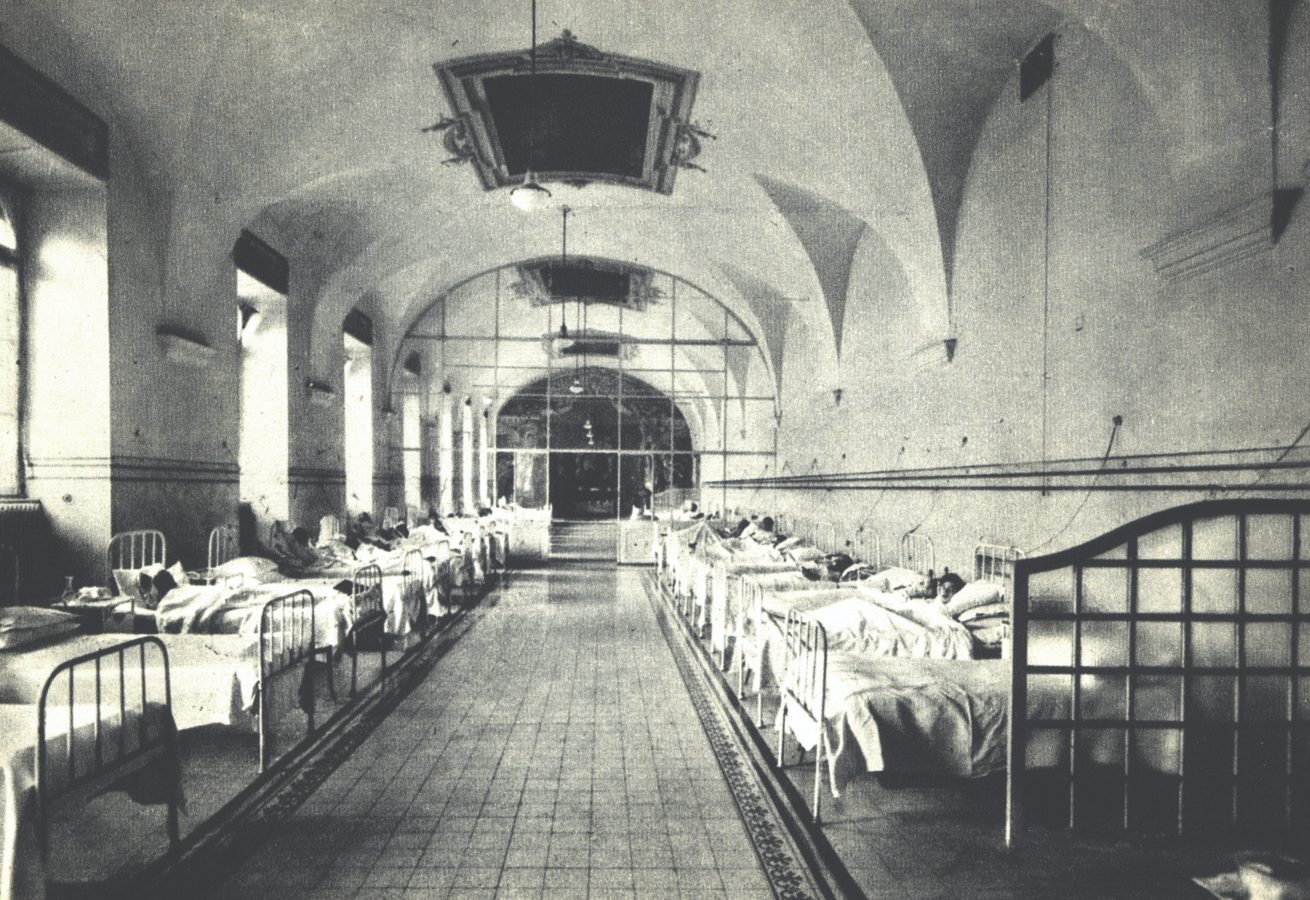Sala del "Síndrome K" del Hospital Fatebenefratelli, 1944. (SyndromeK.com)