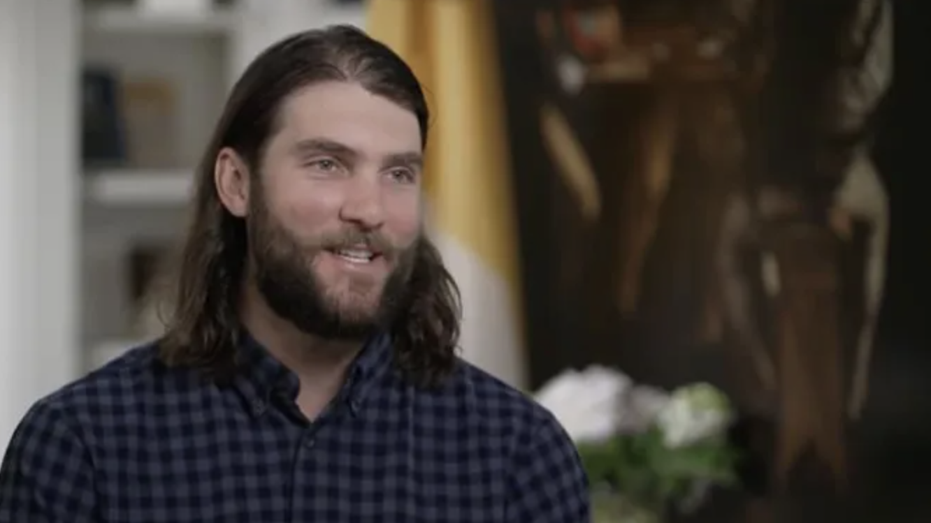 Trevor Williams, 31 años, lanzador de los Washington Nationals, en una entrevista con Colm Flynn para EWTN News In Depth, 5 de junio de 2023. (EWTN News In Depth, YouTube vía CNA)