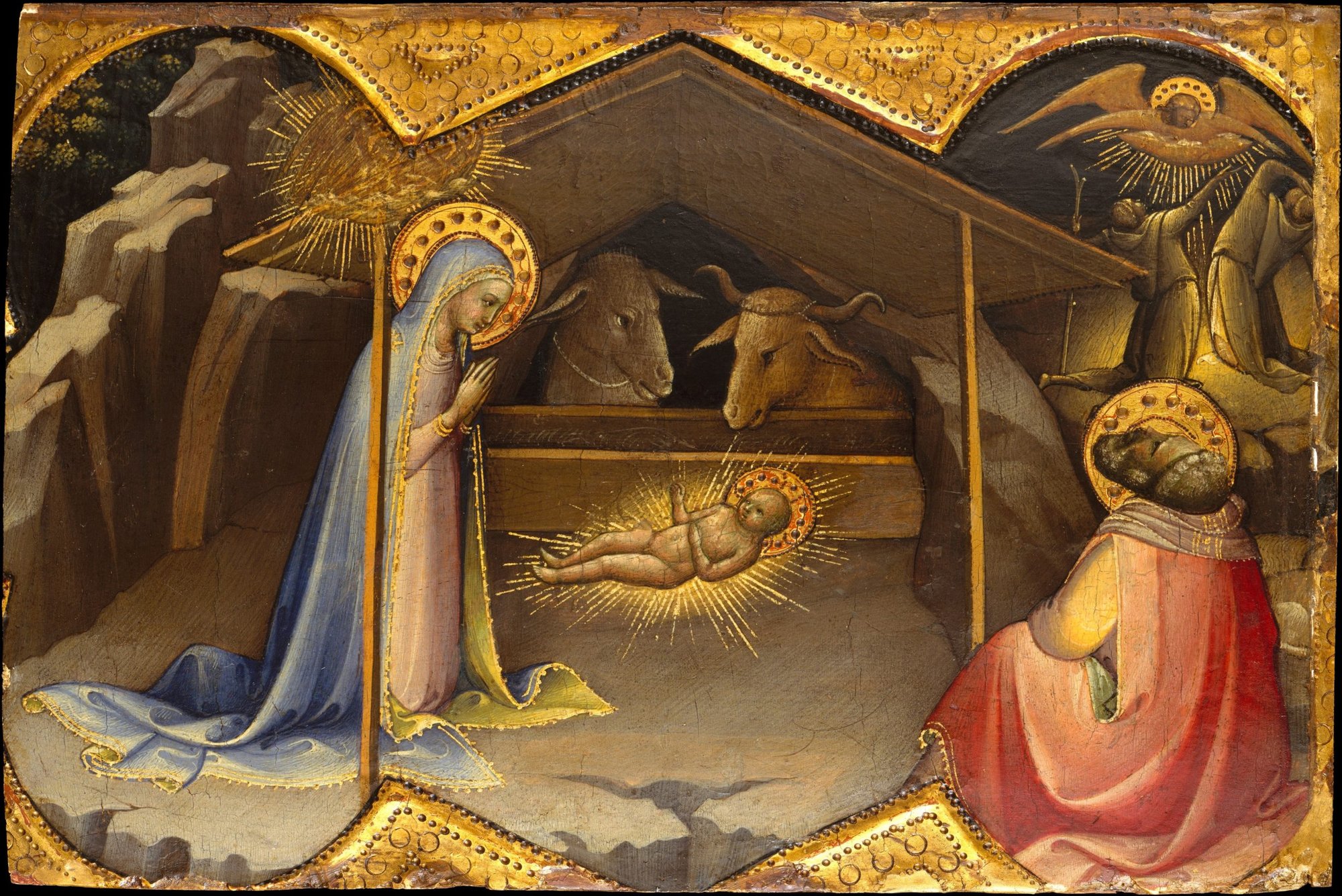 "La Natividad", de Lorenzo Monaco, 1370-1425, italiano. (Museo Metropolitano de Arte)