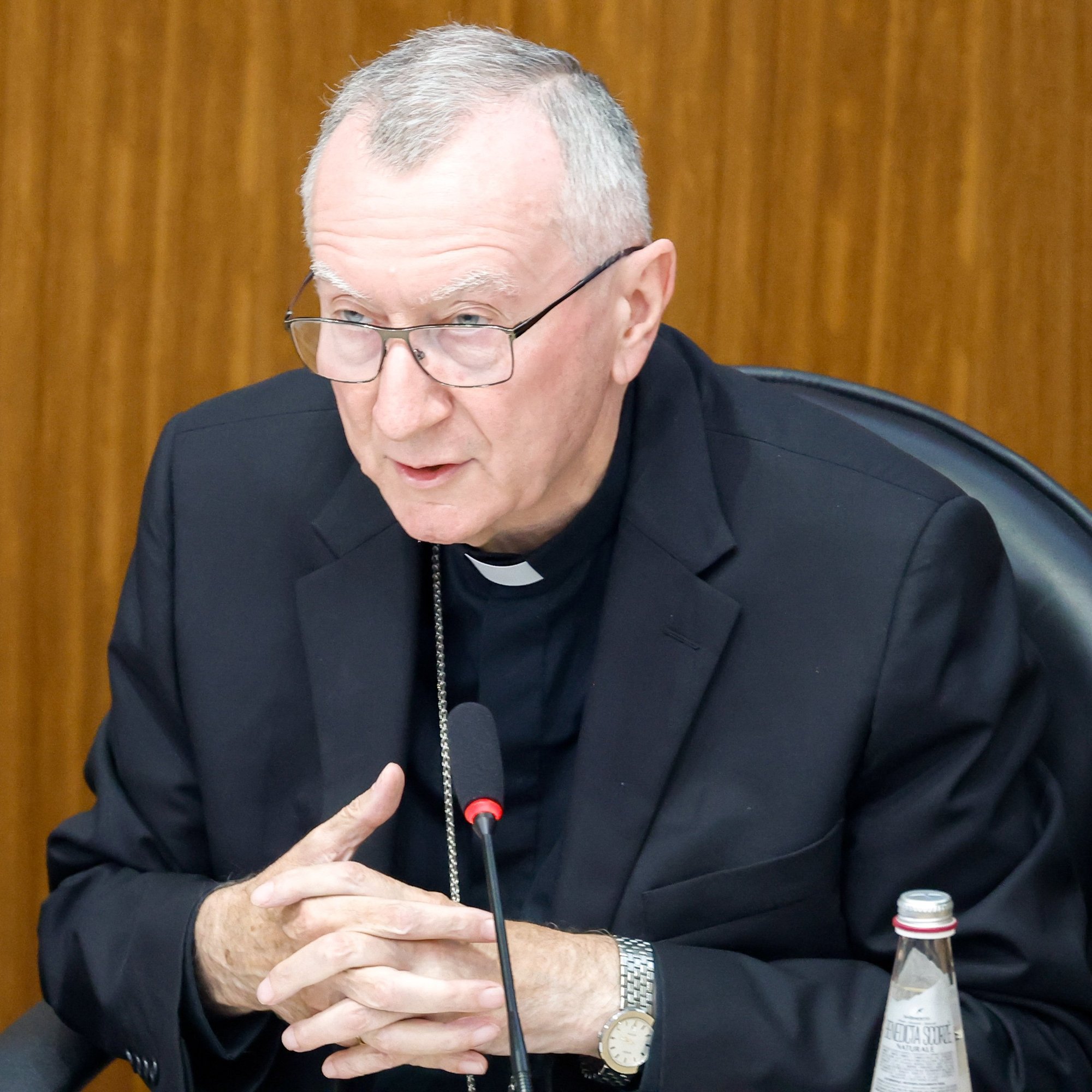 El cardenal Pietro Parolin, secretario de Estado del Vaticano, en una foto de archivo del 9 de octubre de 2023. (CNS photo/Lola Gomez)