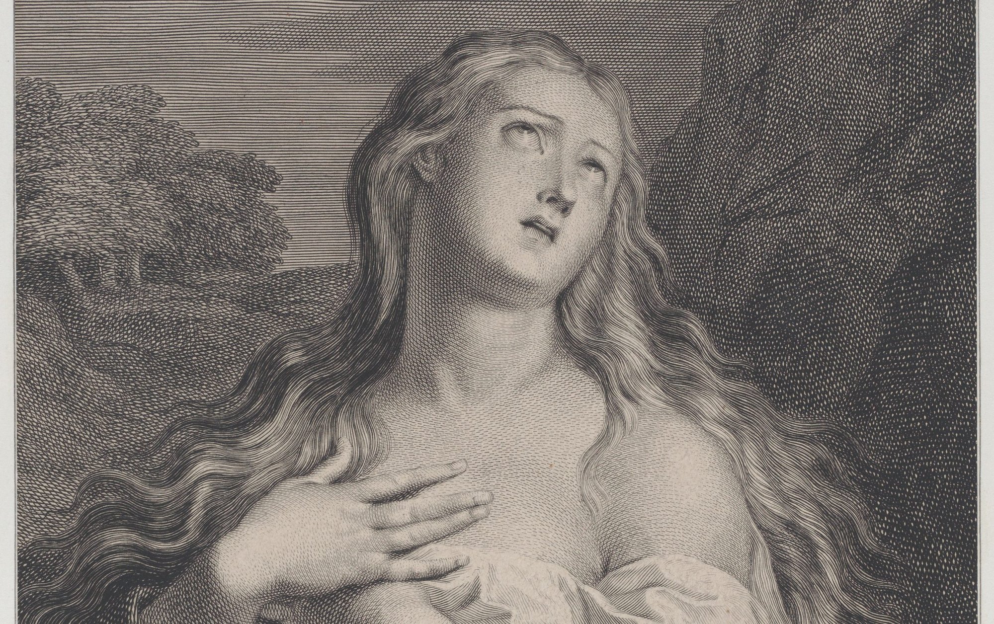 "The penitent Mary Magdalene in the wilderness."