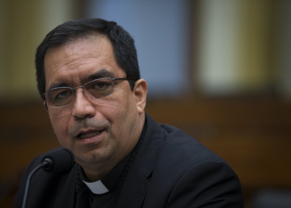 Salvadoran Archbishop Jose Luis Escobar Alas is seen in Washington April 13