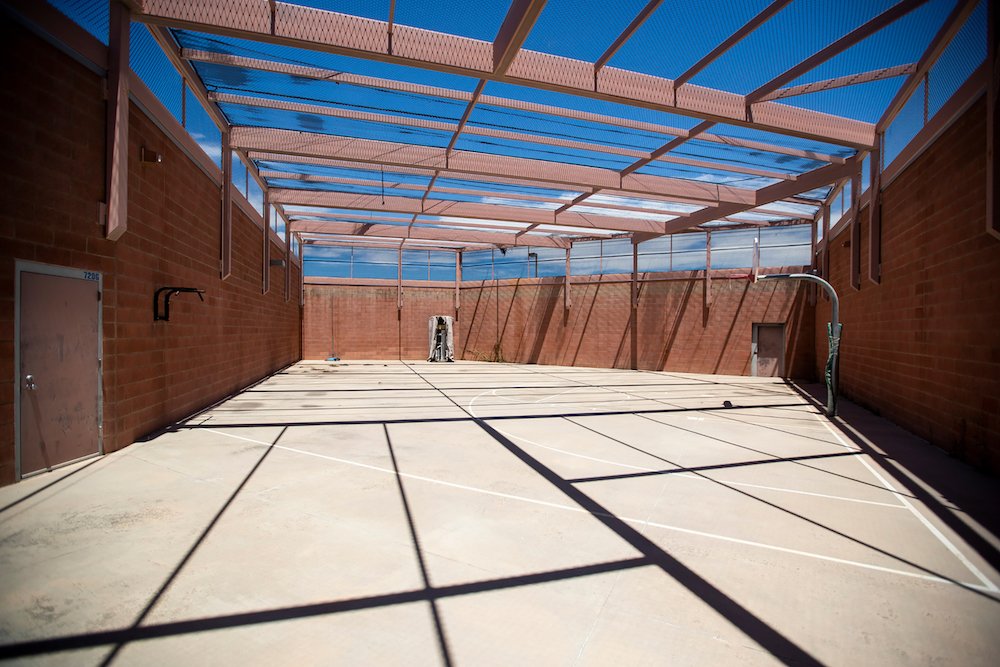 This is the outdoor recreation area at the Pima County Detention Center in Tucson
