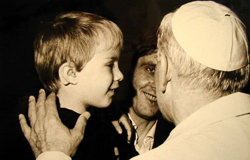 Paul and Jakob Badde with Bl. John Paul II