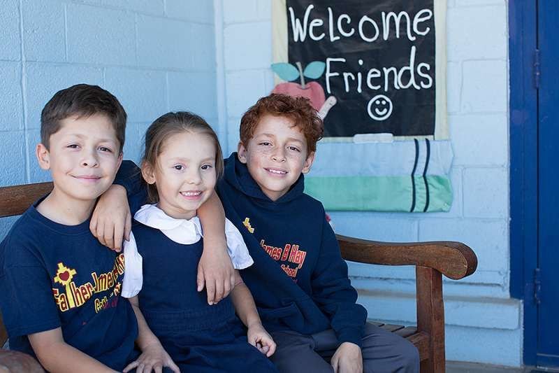 Students at private New Mexican schools who could benefit from public funding of textbooks. Credit: Becket.