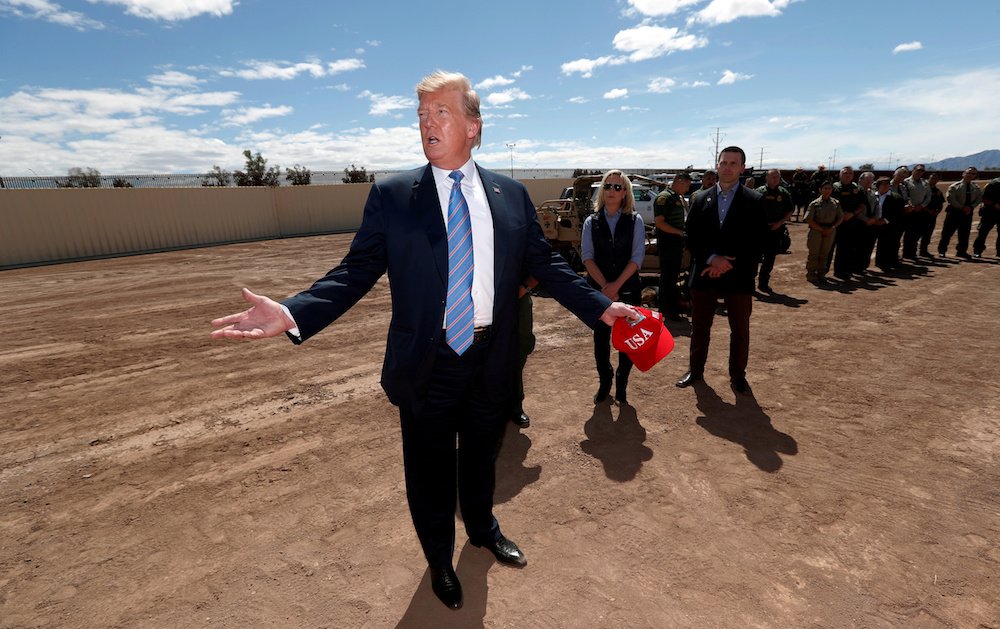 U.S. President Donald Trump visits the U.S.-Mexico border in Calexico Calif.