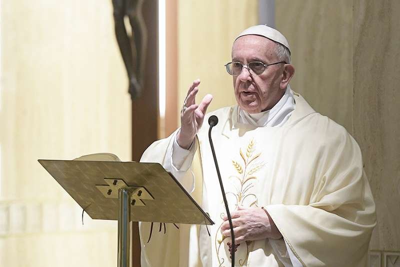 Pope Francis says Mass at the chapel of Santa Marta in the Vatican