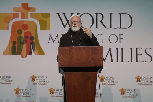 Cardinal Sean O'Malley of Boston gives a keynote address in Philadelphia at the World Meeting of Families