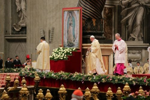 Pope Francis celebrates Mass in St. Peter's basilica on Dec. 12