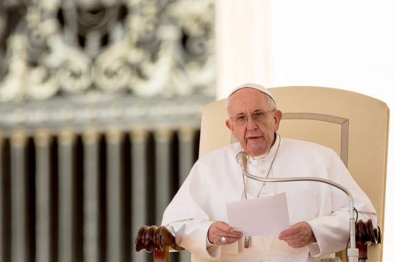 Pope Francis at the general audience in St. Peter's Square on March 14