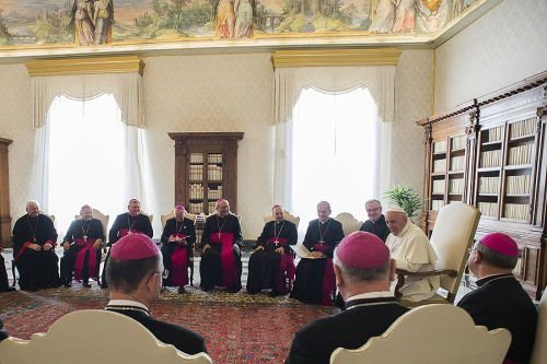Pope Francis meets at the Vatican with the Slovak bishops for their ad limina visit