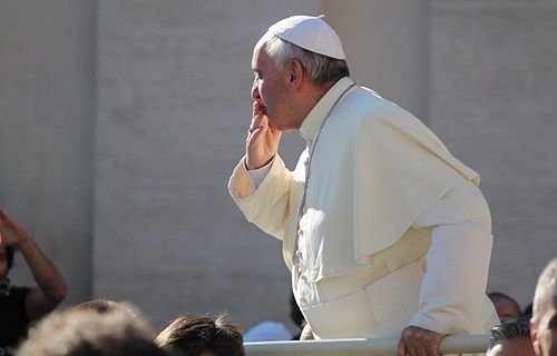 Pope Francis greets pilgrims during his Wednesday audience on Oct. 2