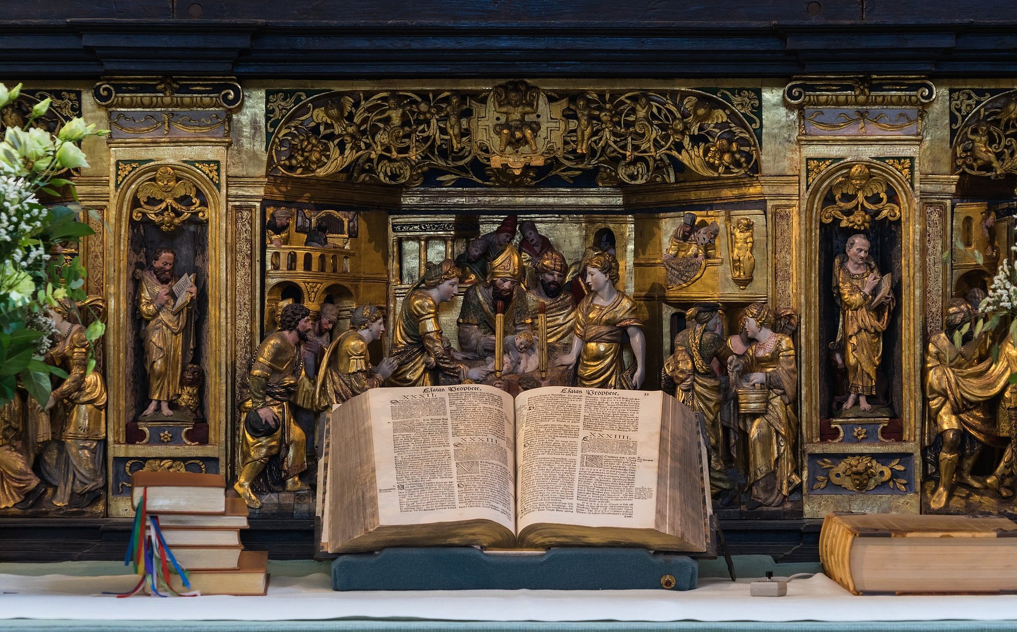 The Bible on the main altar of the Roskilde cathedral